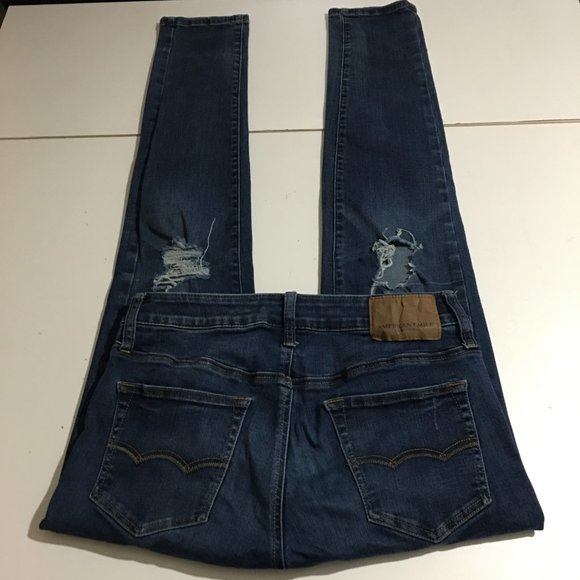 American Eagle Skinny Extreme Flex Mens Jeans Size 30x34 Distressed - Picture 3 of 10